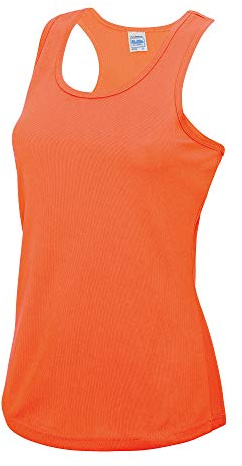 Just Cool Girlie Fit Sports Ladies Vest / Tank Top (XL) (Electric Orange)