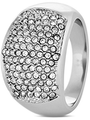 Leonardo Damen-Ring Lume Edelstahl Glas transparent 01572