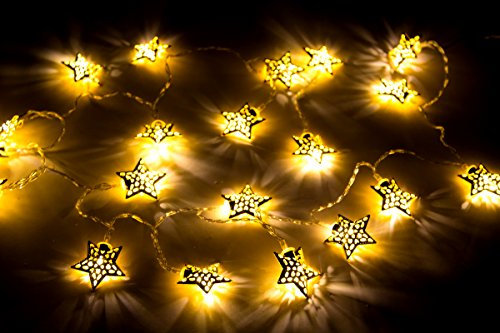 Decoline LED Metall Lichterkette Sterne 20 LED Gold