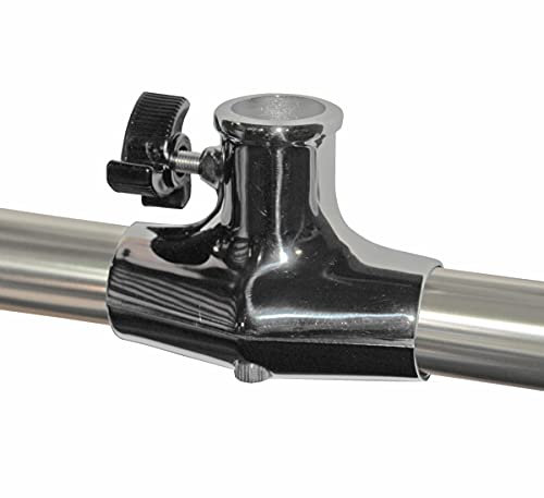 Taylor Made Boat Flag Pole Socket Rail Mount, Stainless Steel for 1/8 to 1-1/4 Rails, 1 Flag Staff with Thumb Screw, Adjustable to Any Angle, Perpendicular Mount - 974
