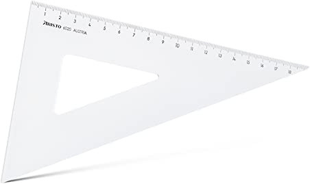 Aristo AR6020 Dreieck 60° (lange Kathete 196mm, Hypotenuse 226mm, abriebfeste Tiefprägung der Teilung, Plexiglas) transparent