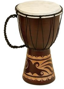 Deco 79 Djembe-Trommel aus Holz, Leder, 30,5 cm hoch, 17,8 cm breit – 89848, Seil, braun, 12 H x 7 Dia