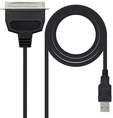 NanoCable 10.03.0001 - Conversor USB a Paralelo impresora, tipo A/M-CN36(IEEE1284)/M, negro, 1.5m