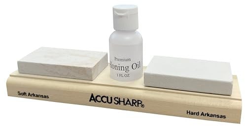 AccuSharp Sharpening Stone Knife Sharpener & Natural Honing Oil for Stone Sharpening Stone Protection - Wood