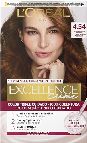 L´ORÉAL PARIS Excellence Creme Tinte Permanente - Tono 4.54 Castaño Caoba Cobrizo