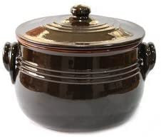 Benegiamo arte e terracotta srl PENTOLA BOMBATA CM.22 con Coperchio, Terracotta, Marrone, 22 cm