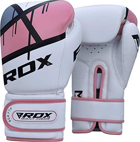 RDX Gants de Boxe Femme pour D’entraînement et Muay Thaï | Ego Gants en Maya Hide Cuir pour Sparring, Kickboxing, Sacs de Frappe, Compétition Combat Mitaines, Boxing Gloves