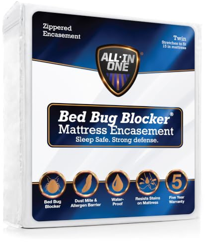 All-in-One Mattress Protector, Zippered Encasement, Water & Stain Resistant, Triple Seal Protection, Twin, White