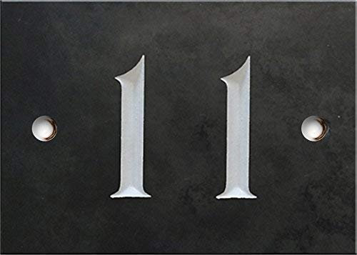 Engraved Slate House number sign - 1 to 99 (select your number here) - number 11 (Same Day Dispatch by 1st class Post!!!)