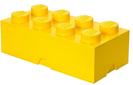 LEGO Aufbewahrungsstein, 8 Noppen, Stapelbare Aufbewahrungsbox, 12 l, gelb