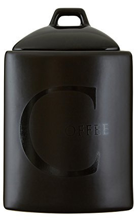 Premier Housewares Tea Coffee Sugar Set Ceramic Kitchen Storage Jars Black Tea Coffee Sugar Canisters Canisters Sets For The Kitchen 31hX24wX19.6d