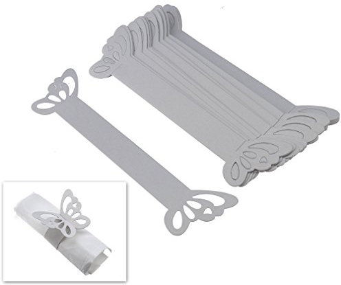 50 er Papier Serviettenring Serviettenhalter Weiß Hochzeit Bankette Dekoration