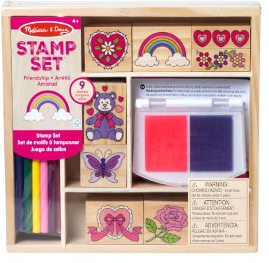Melissa and Doug 1632 - Freundschafts-Stempelset aus Holz mit Stiften und Farbe