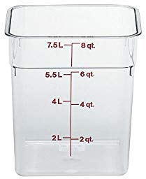 Cambro Camwear Polycarbonate Square Food Storage Container, 8 Quart (This does not come with a lid)