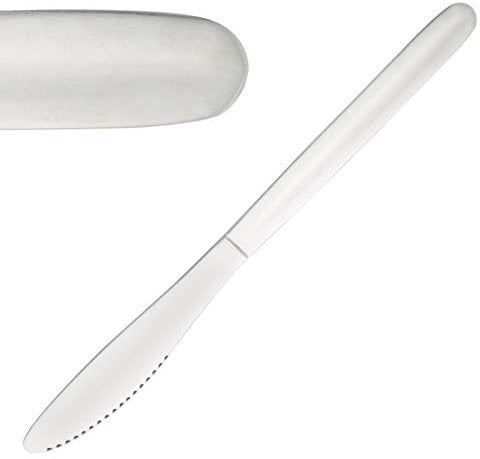 Olympia Kelso Stainless Steel Table Knives (Pack of 12), Silver, 215(L)mm, Dinner Knife Set, High Polished 18/0 Stainless Steel, Sleek Polished Design, Commercial & Home Use, C116