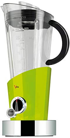 BUGATTI, Vela Evolution, Frullatore Elettrico per Frullati e Smoothie, Funzione Tritaghiaccio Inclusa, 4 velocità, Capacità 1.5 litri, 500 W, Design Innovativo (Verde Mela)
