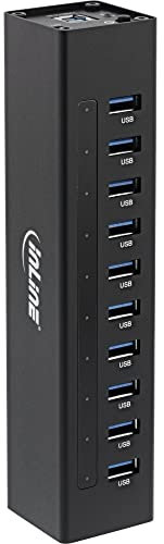 InLine® USB 3.0 Hub, 10 Porte con Alimentatore 4A