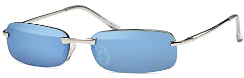 Rechteckbrille Herren Sonnenbrille Streetfighter Fliegerbrille Sportlich B414 Blau