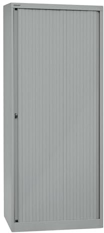 BISLEY | Euro-Rollladenschrank | Breite 800 mm | 4 Fachböden | Silber