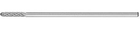PFERD HM-Frässtift mit Langschaft, Walzenrundform WRC, Zahnung 3 PLUS, Frässtift-ø 3mm, Schaft-ø 3mm, Länge 75mm, 21205187 – für universelle Anwendungen auf den wichtigsten Werkstoffen