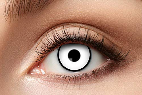 Zoelibat Eyecatcher 84063141-633 - Farbige Kontaktlinsen, 1 Paar, für 12 Monate, Weiß, Halloween, Karneval, Fasching