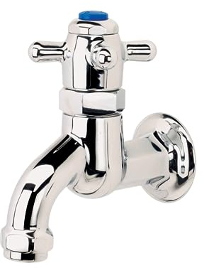Krowne 16-470L Krowne Royal Series Self-Closing Metering Lavatory Faucet, Single-Wall Mount, Fixed spout, self-Closing Twist Valve, 2.2 GPM Aerator Installed, Brass Construction, Low Lead Compliant