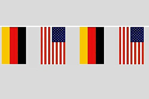 U24 Flaggenkette Deutschland - USA 6,20 m Fahne Flagge Fahnenkette Freundschaft
