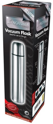 Kingfisher Stainless Steel Vacuum Flask, Silver, 0.5 Litre