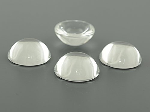 Vintageparts FACHHANDEL FÜR SCHMUCKZUBEHÖR 4 dicke gewölbte Cabochons, 20 mm, Glas klar