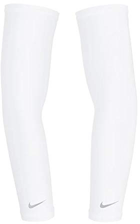 Nike Leichte Laufärmel (S/M, Weiß/Silber)