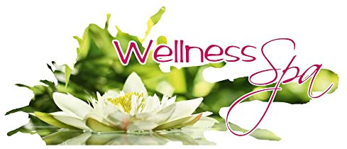 GRAZDesign Wandtattoo Badezimmer Grün Wellness Spa Seerose Feng Shui | Wandsticker Wandaufkleber Bad, Tür, Fliesenaufkleber Klebefolie Fliesen Wandbild, 121x50cm