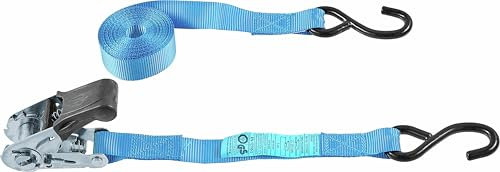 Connex Zurrgurt - Praktisches Set mit 4 Stück - Zweiteilig - 4,5 m x 25 mm - 500 kg maximale Belastbarkeit - Mit Spannratsche & S-Haken - Aus Polyester / Spanngurt / Ladungssicherung / DY270643