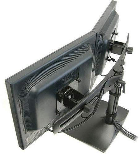 Ergotron DS100 Dual-Monitor Desk Stand, Horizontal Stand for 2 LCD Monitors, Steel, Heavy Duty Aluminium, Black, Screen Size: up to 24 Inches - Desktop Watch