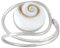 Silverly Frauen 925 Sterling Silber Weiß Shiva Eye Schale Spiralförmig Swirl Träne justierbare Ring