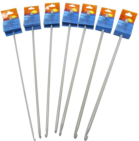 Pony Tunisian Crochet Hook, Aluminium, Multi-Colour, 5.5mm