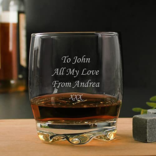Customised Engraved Whisky Glass. Ideal for Birthdays, Retirement, For Dad.