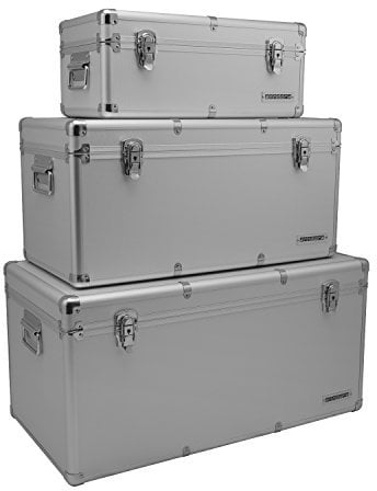 Aluminium-Rahmenkoffer Transport-Box, Koffer in Silber mit 155 Liter Volumen