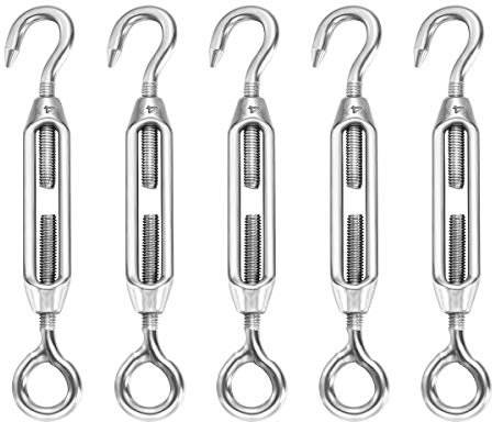 WINOMO 5 pz tenditore acciaio, in acciaio inox gancio occhio tenditore fune tensione