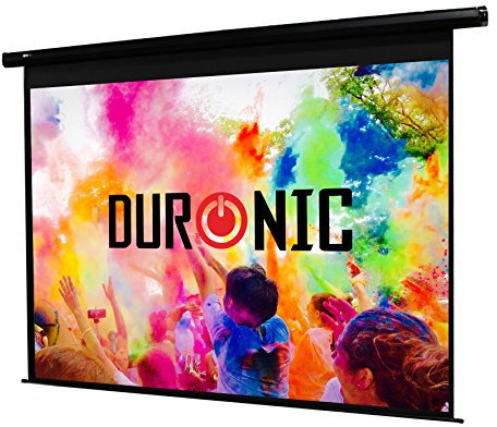 Duronic EPS92 16:9 Ecran de Projection TV et Home Cinema électrique de 92 Pouces 234 cm | 203 x 114 cm | Fixation Murale ou Plafond | Toile pour vidéoprojecteur | Gain +1 idéal pour 3D 8K 4K 1080P