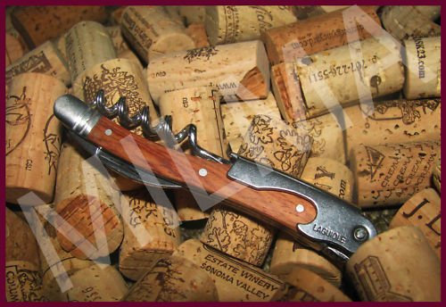 LAGUIOLE - Sacacorchos de camarero, mango de madera de palisandro, acero inoxidable, incluye bolsa de cuero