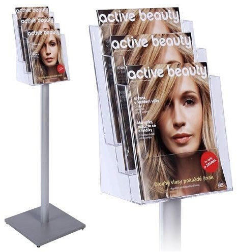 Prospektständer A4 dreistufig Aufsteller Prospekthalter Flyerständer Acryl Alu