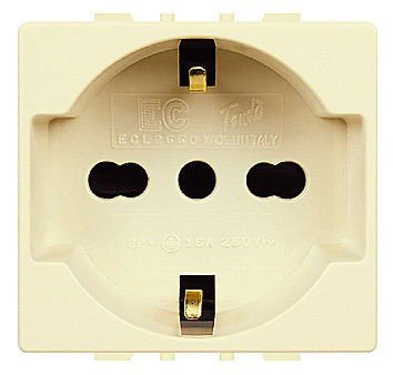 elettrocanali STECKDOSE Schuko + Bypass/zweiseitig (Universal) Rund '