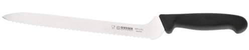 Johannes Giesser Messerfabrik Brotmesser mit Wellenshliff abgewinkelt Messer, Grau, 23 m