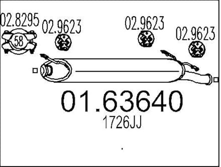 MTS 01.63640 Endschalldämpfer Endtopf 840mm 7,1kg