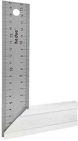 hedue® Schreinerwinkel mit Anschlag - Winkel Anschlagwinkel 45°, Tischlerwinkel, 90 Grad Winkel 200 x 40 x 1 mm