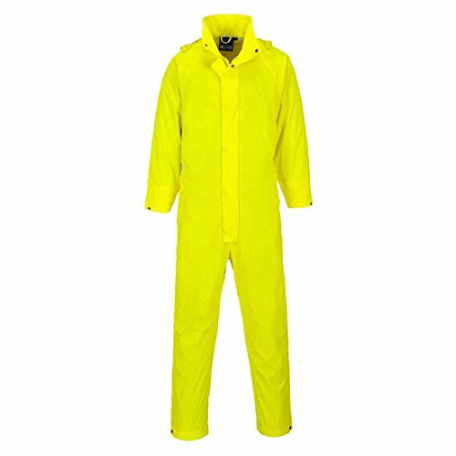 Portwest S452 Sealtex Classic Coverall Concealed Stud Side Access Openings | Yellow, Medium, EN 343 Class 4:1, Waterproof with Welded Seams, Elasticated Back Waist, Pack Away Hood, Double Storm Flap