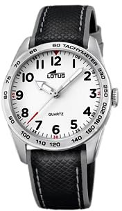 Montre Lotus pour Enfants 18276/1 Special Prices Boîtier en Acier Inoxydable Gris Bracelet en Cuir Noir