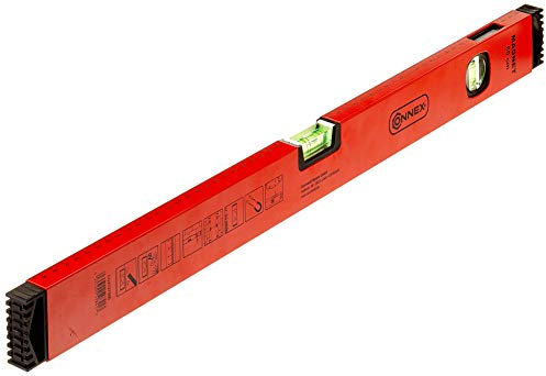 Connex COX737060 Wasserwaage 60 cm, Aluminium-Hohlprofil mit 2 Magneten, Rot/schwarz