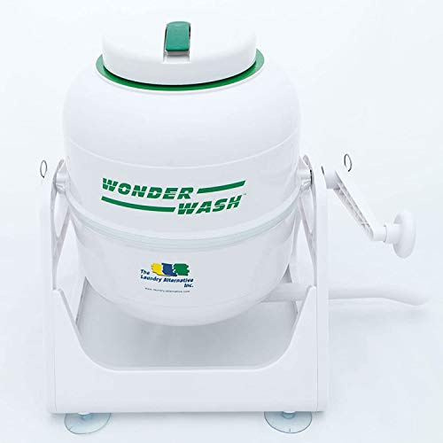 WonderWash Mini lavatrice portatile per appartamenti e piccoli spazi, lavatrice manuale per bucato, design retrò, pulire i vestiti ovunque con il nostro piano di lavoro, non elettrico, lavatrice