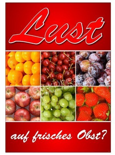 net-xpress Plakat für Obst- und Gemüsehandel DIN A1, Werbeplakat Poster Obst Gemüse